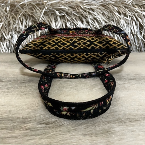 Vintage VERA BRADLEY Ping Petite Paddy Bag Zip Top Black Gold Toile Red Asian - Picture 8 of 12